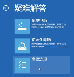 图示:疑难解答—高级选项